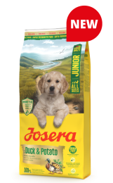 Пакування корму для цуценят Josera Junior Duck & Potato 12,5 кг з позначкою new