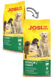 Пакування корму для менш активних та старших собак JosiDog Solido 15 кг 